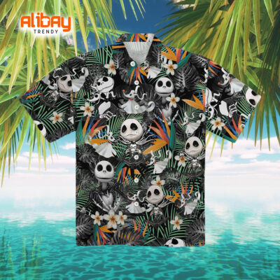 Disney Halloween Jack Skellington Tropical Beach Hawaiian Shirt