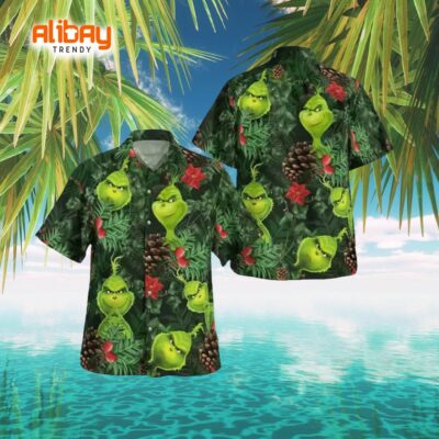 Grinch Floral Fantasy Hawaiian Shirt For Summer Beach