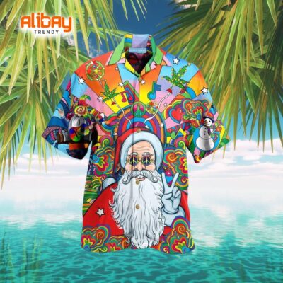 Hippie Santa Claus Tropical Dreams Christmas Hawaiian Shirt
