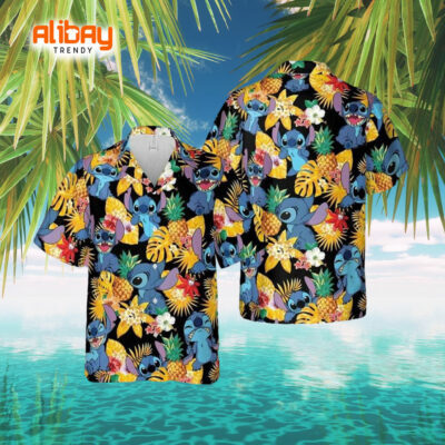 Lilo and Stitch Pineapple Paradise Hawaiian Shirt