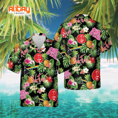 Pink Floyd Band Tropical Flower Pineapple Pulse Hawaiian Shirt