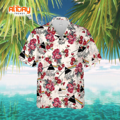 Pink Floyd Rock Band And Floral Seaside Spectrum Hawaiian Shirt