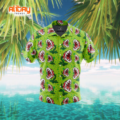 Piranha Plant Super Mario Bros Button Up Hawaiian Shirt