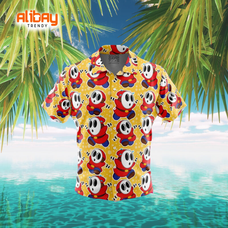 Shy Guy Super Mario Bros Beach Wear Hawaiian Shirt