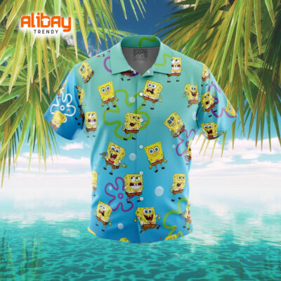 SpongeBob Pattern Tropical Paradise Hawaiian Shirt