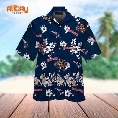 Tropical Oasis New England Patriots Floral Shirt