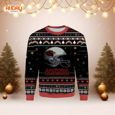 Arizona Cardinals Helmets Ugly Christmas Sweater