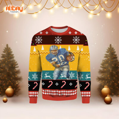 Barry Sanders Detroit Lions Ugly Christmas Sweater