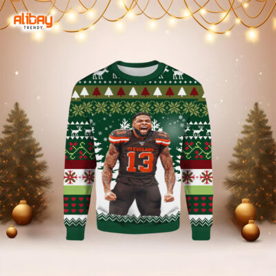 Beckham JR Cleveland Browns Ugly Christmas Sweater