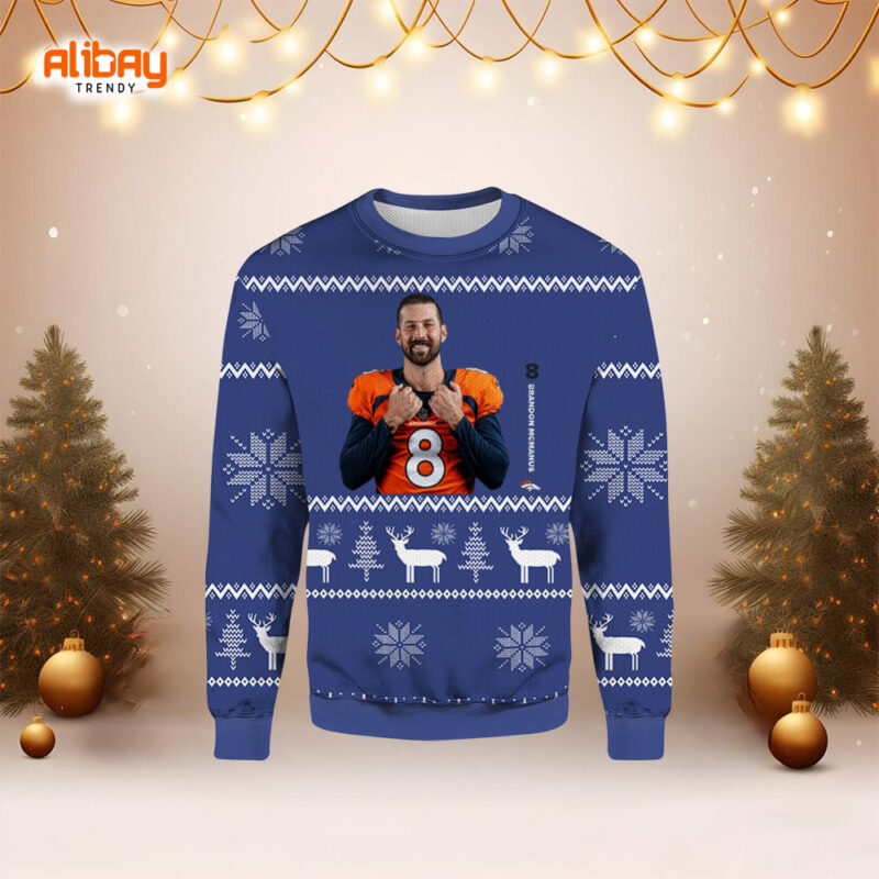 Brandon McManus Player Of The Week Denver Broncos Ugly Sweater