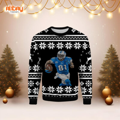 Calvin Johnson Detroit Lions Ugly Christmas Sweater