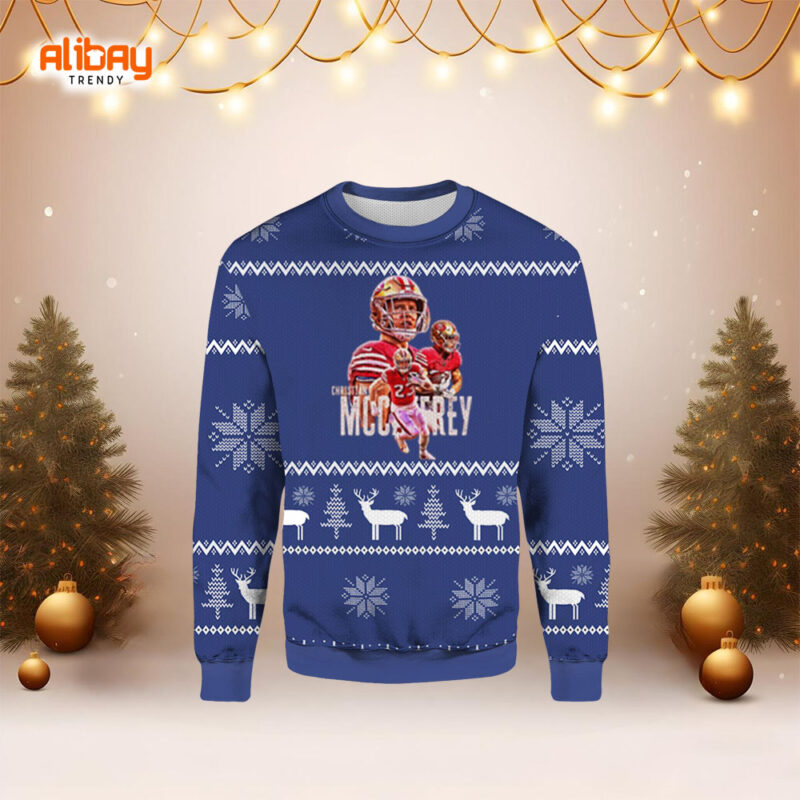 Christian McCaffrey 49ers Ugly Christmas Sweater