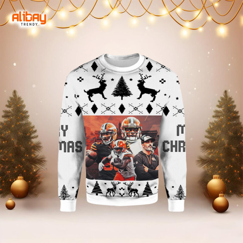 Cleveland Browns Deshaun Watson Kevin Stefanski Ugly Sweater