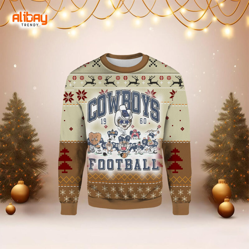 Cowboys Vintage Looney Tunes Football Ugly Sweater