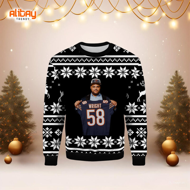 Darnell Wright Chicago Bears Ugly Christmas Sweater