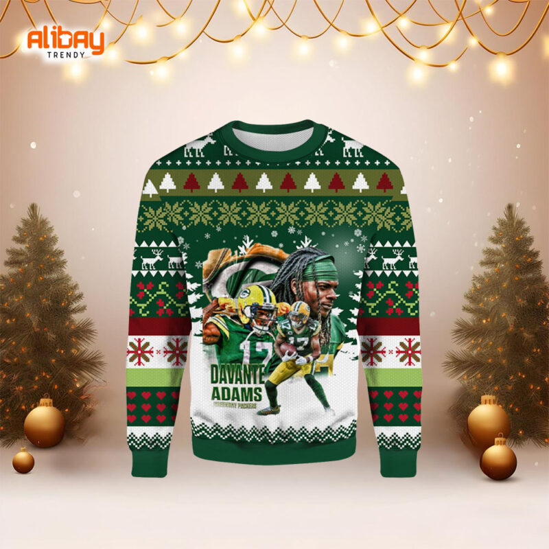 Davante Adams Green Bay Packers Ugly Christmas Sweater