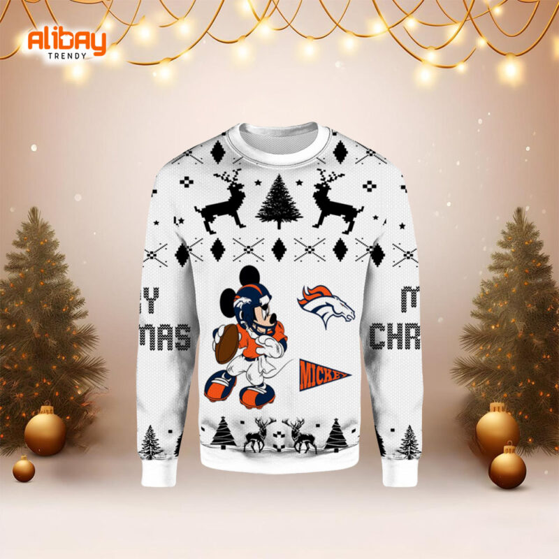 Denver Broncos Mickey Mouse Ugly Christmas Sweater