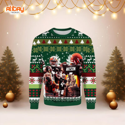 Deshaun Watson Cleveland Browns Ugly Christmas Sweater