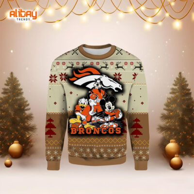 Disney Denver Broncos Football Ugly Christmas Sweater