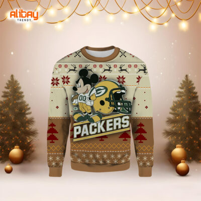 Disney Green Bay Packers Mickey Mouse Ugly Sweater