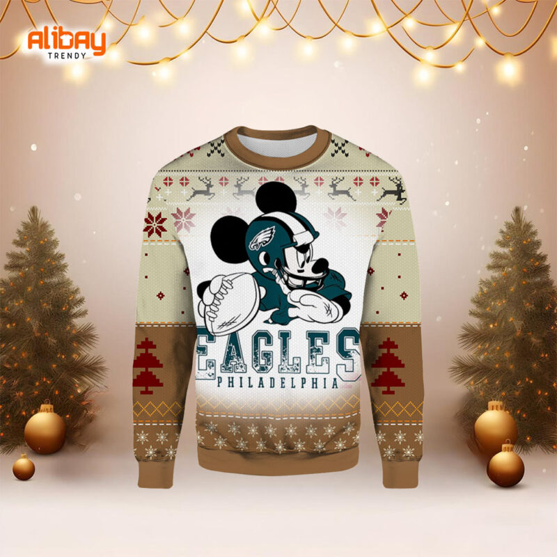 Disney Mickey Mouse Philadelphia Eagles Ugly Sweater