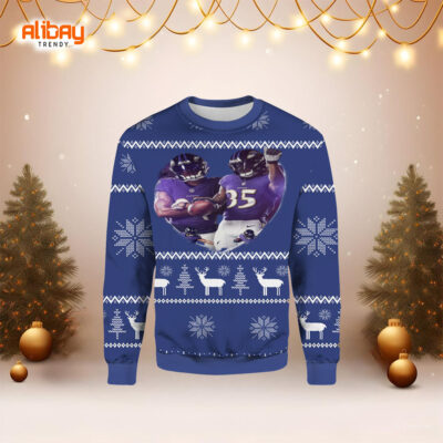Dobbins Gus Edwards Baltimore Ravens Ugly Christmas Sweater