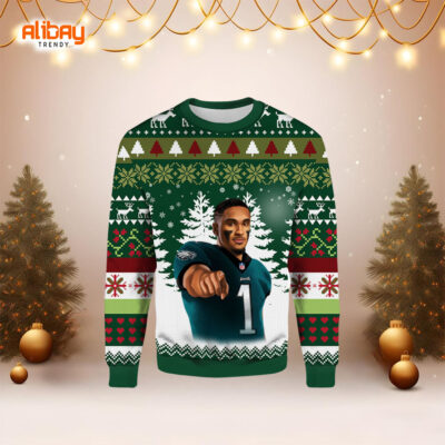 Eagles Quarterback Jalen Hurts Ugly Christmas Sweater