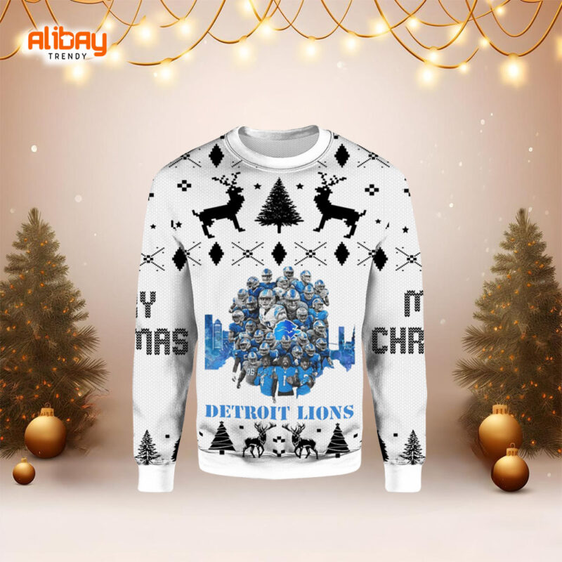 Football Team Lions Ugly Christmas Sweater