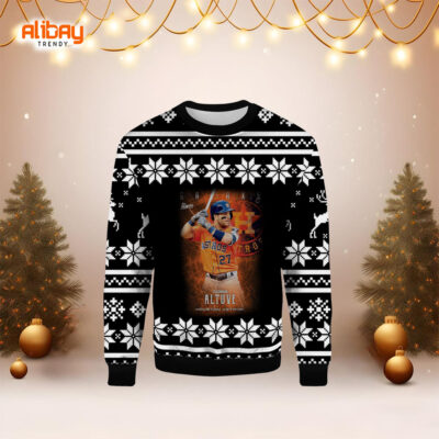 Galaxy Jose Altuve Houston Astros Ugly Christmas Sweater