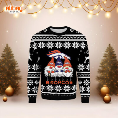 Gnome Fan Denver Broncos Ugly Christmas Sweater