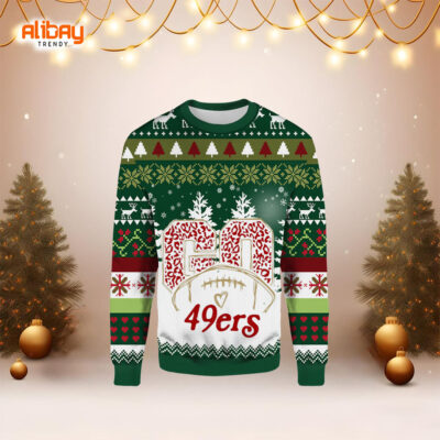 Go San Francisco 49ers Heart Ugly Christmas Sweater