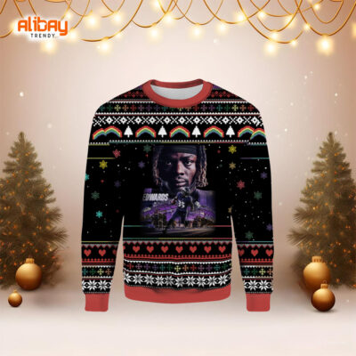 Gus Edwards Baltimore Ravens Ugly Christmas Sweater