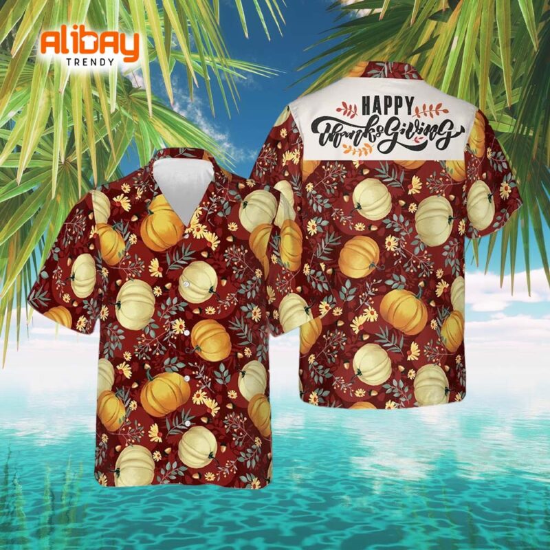 Happy Thanksgiving Pumpkin Hawaiian Shirt