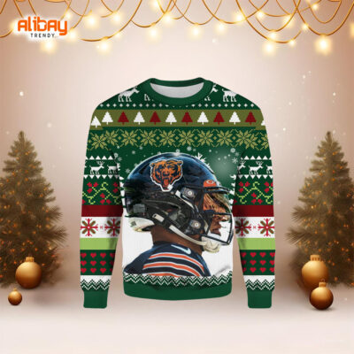 Helmet Chicago Bears Ugly Christmas Sweater