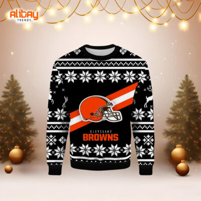 Helmet Cleveland Browns EST 1946 Ugly Sweater