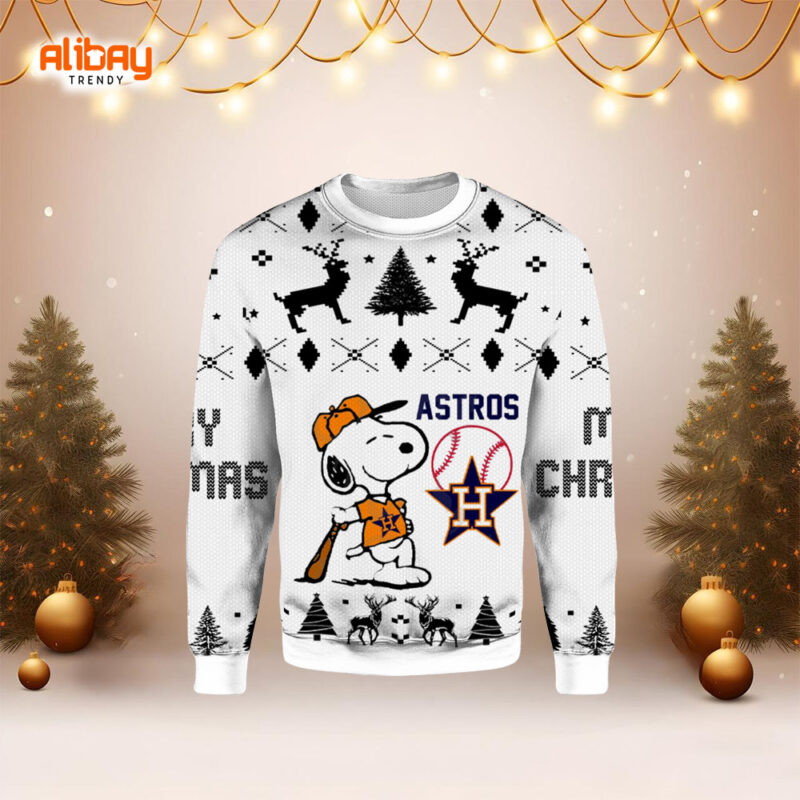 Houston Astros Snoopy Cute Ugly Christmas Sweater