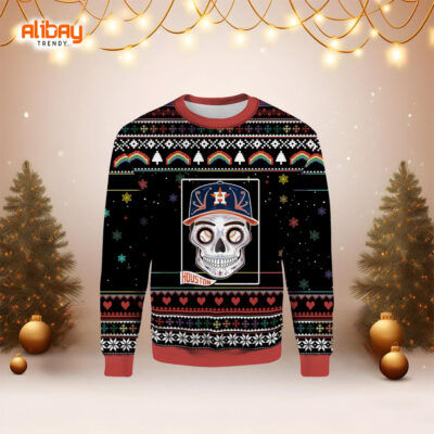 Houston Astros Sugar Skull Ugly Christmas Sweater