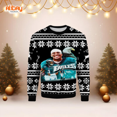 Jalen Hurts Eagles Ugly Christmas Sweater