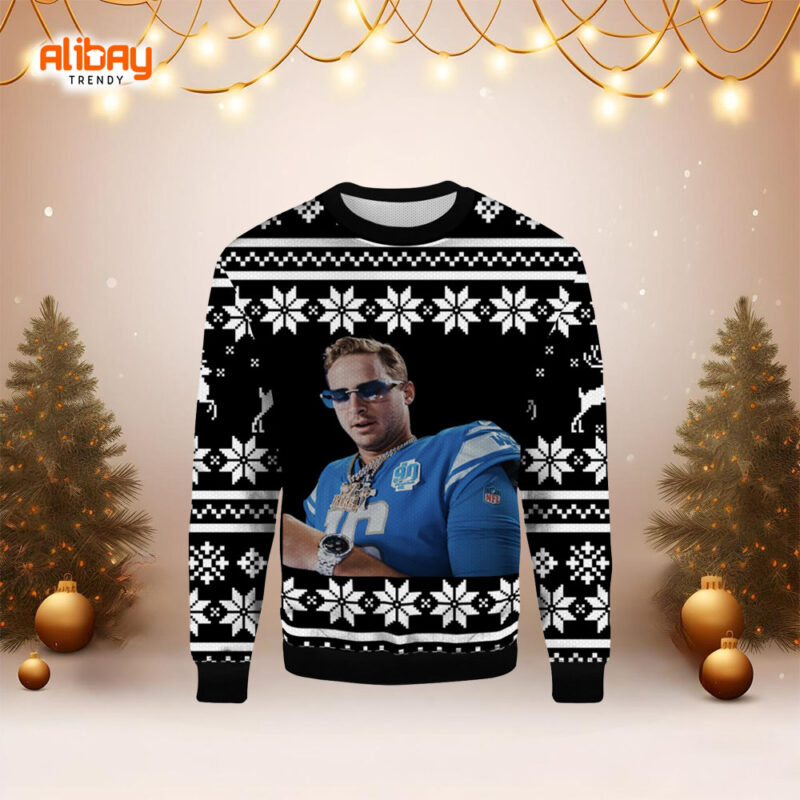 Jared Goff Quarterback Ugly Christmas Sweater