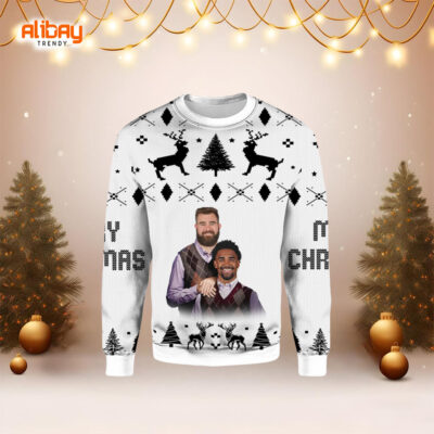 Jason Kelce Jalen Hurts Ugly Christmas Sweater