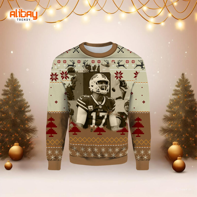 Josh Allen Buffalo Bills Ugly Christmas Sweater