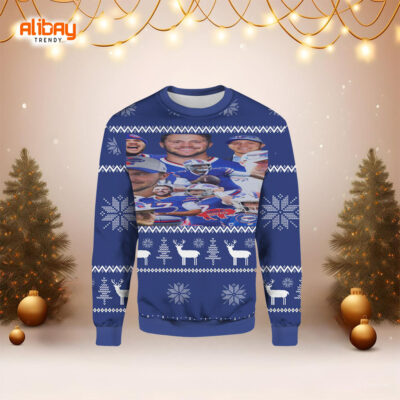 Josh Allen Lets Go Buffalo Bills Ugly Christmas Sweater
