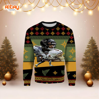 Justin Fields Chicago Bears Ugly Sweater