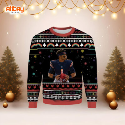 Justin Fields Ohio State Ugly Christmas Sweater