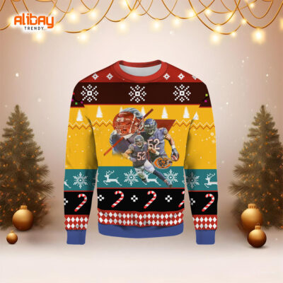 Khalil Mack Chicago Bears Ugly Christmas Sweater