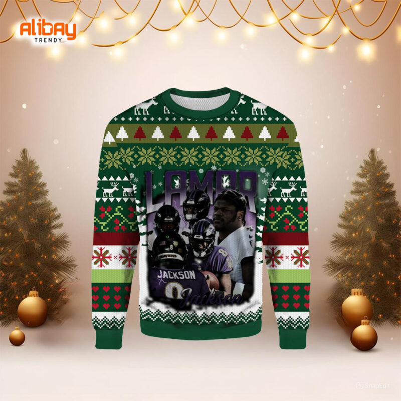 Lamar Jackson Baltimore Ravens Ugly Christmas Sweater