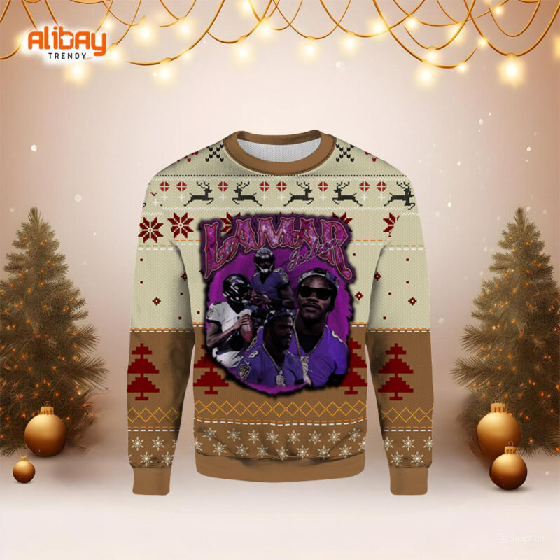 Lamar Jackson Baltimore Ravens Ugly Sweater