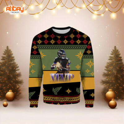 MVP Lamar Jackson's Ugly Christmas Sweater