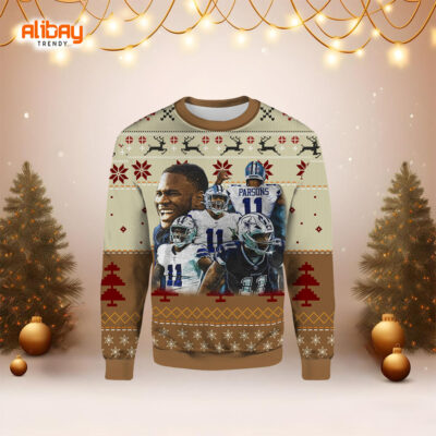 Micah Parsons Dallas Cowboys Ugly Christmas Sweater