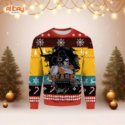 Mickey Chicago Bears Ugly Christmas Sweater